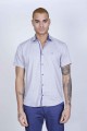 REGULAR-FIT COTTON SHIRT IN ANTHRACİTE, SHORT SLEEVES AND BUTTONS ON THE FRONT.
