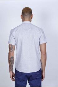 REGULAR-FIT COTTON SHIRT IN ANTHRACİTE, SHORT SLEEVES AND BUTTONS ON THE FRONT.