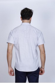 REGULAR-FIT COTTON SHIRT IN ANTHRACİTE, SHORT SLEEVES AND BUTTONS ON THE FRONT.