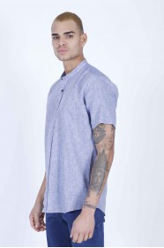 SAX BLUE COLOUR, LONG SLEEVE, REGULAR FIT CUT, LINEN SHIRT