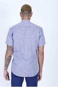 SAX BLUE COLOUR, LONG SLEEVE, REGULAR FIT CUT, LINEN SHIRT