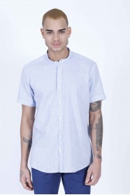ICE BLUE COLOUR, LONG SLEEVE, REGULAR FIT CUT, LINEN SHIRT