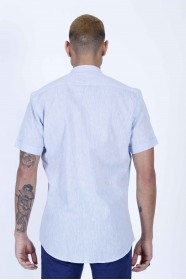ICE BLUE COLOUR, LONG SLEEVE, REGULAR FIT CUT, LINEN SHIRT