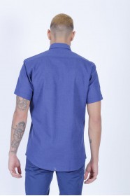 LINEN SHIRT IN PARLIAMENT COLOUR, SHORT SLEEVES, REGULAR FIT MOLD