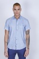 SPORT COTTON SHIRT IN WHITE COLORED, SHORT SLEEVE, SNAP-BUTTON ON THE FRONT.