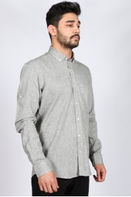 GREY COLOUR, LONG SLEEVE, REGULAR FIT, COTTON LINEN SHIRT