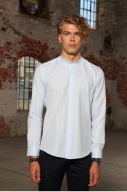 LIGHT BLUE COLOR REGULAR SHIRT WITH STAND-UP COLLAR