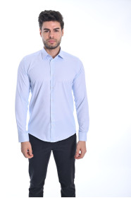 ﻿﻿ Uzun Kol Gömlek Regular Mavi