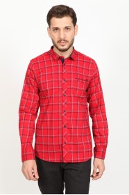 LONG SLEEVE REGULAR SHIRT. RED