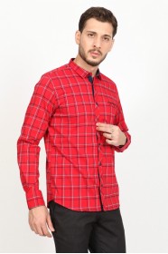 LONG SLEEVE REGULAR SHIRT. RED