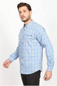 LONG SLEEVE REGULAR SHIRT. BLUE