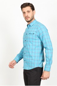 LONG SLEEVE REGULAR SHIRT. TURQUOISE