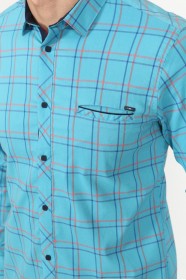 LONG SLEEVE REGULAR SHIRT. TURQUOISE