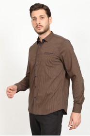 LONG SLEEVE REGULAR SHIRT. BROWN