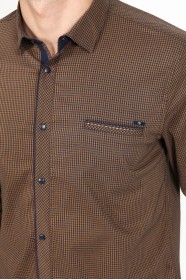 LONG SLEEVE REGULAR SHIRT. BROWN