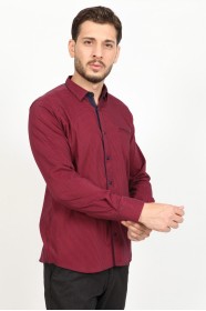 LONG SLEEVE REGULAR SHIRT. BORDEAUX