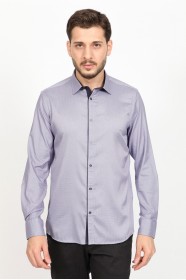 LONG SLEEVE SLIM-FIT SHIRT. FUCHIA