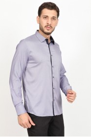 LONG SLEEVE SLIM-FIT SHIRT. FUCHIA