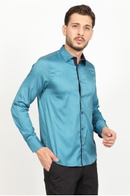 LONG SLEEVE SLIM-FIT SHIRT. BLUE