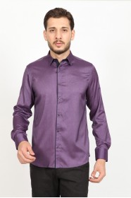 LONG SLEEVE SLIM-FIT SHIRT. LILAC