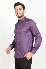 LONG SLEEVE SLIM-FIT SHIRT. LILAC