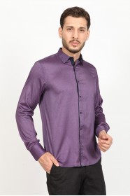 LONG SLEEVE SLIM-FIT SHIRT. LILAC