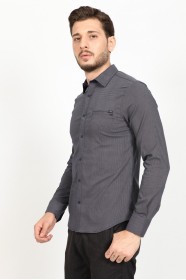 LONG SLEEVE REGULAR SHIRT. BLACK