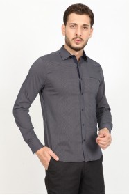 LONG SLEEVE REGULAR SHIRT. BLACK