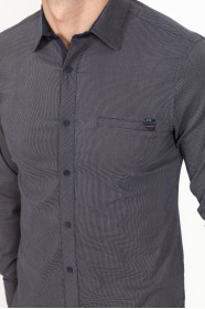 LONG SLEEVE REGULAR SHIRT. BLACK