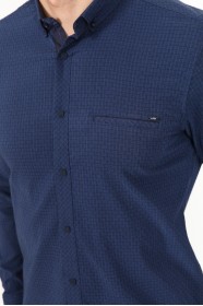 LONG SLEEVE REGULAR SHIRT. NAVY BLUE