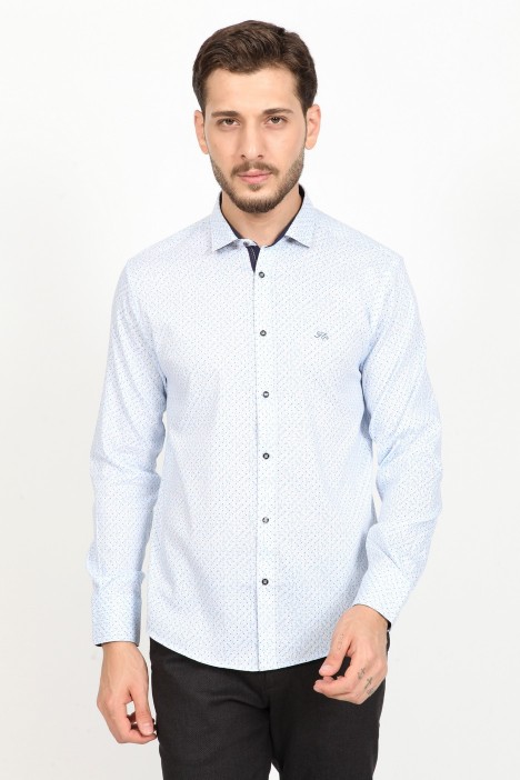LONG SLEEVE SLIM-FIT SHIRT. WHITE