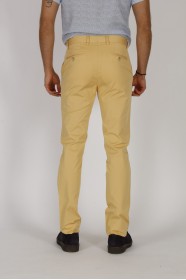 YELLOW COLORED, REGULAR-FIT CHINO TROUSERS.