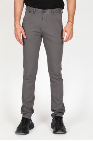 DARK GREY COLORED, REGULAR-FIT CHINO TROUSERS.