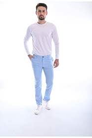 BLUE COLOUR, REGULAR-FIT CHINO TROUSERS.