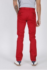 RED COLORED, REGULAR-FIT CHINO TROUSERS.