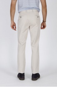 STONE COLORED, REGULAR-FIT CHINO TROUSERS.