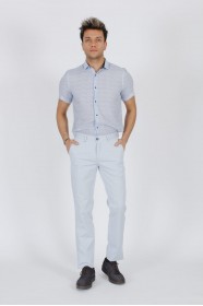 ICE BLUE COLORED, REGULAR-FIT CHINO TROUSERS.