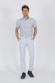 ICE BLUE COLORED, REGULAR-FIT CHINO TROUSERS.