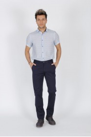 NAVY BLUE COLORED, REGULAR-FIT CHINO TROUSERS.