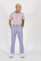 SKY BLUE COLORED, RELAXED-FIT CHINO TROUSERS.