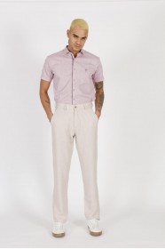 BEIGE COLOUR, RELAXED-FIT CHINO TROUSERS.