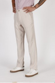 BEIGE COLOUR, RELAXED-FIT CHINO TROUSERS.