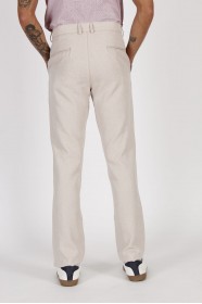 BEIGE COLOUR, RELAXED-FIT CHINO TROUSERS.