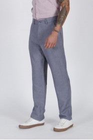 SKY BLUE COLORED, RELAXED-FIT CHINO TROUSERS.