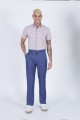 SKY BLUE COLORED, RELAXED-FIT CHINO TROUSERS.