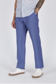 BLUE COLOR COMFORT FİT LINEN TROUSERS