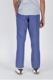 BLUE COLOR COMFORT FİT LINEN TROUSERS