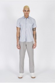 GRAY COLOR COMFORT FİT LINEN TROUSERS