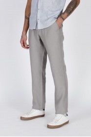 GRAY COLOR COMFORT FİT LINEN TROUSERS