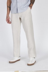 BEIGE COLOR COMFORT FİT LINEN TROUSERS